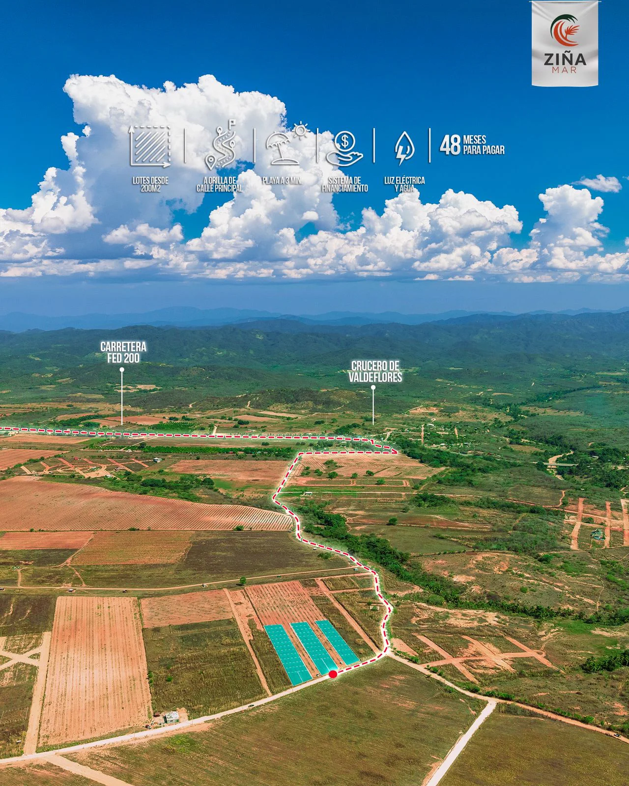 Lotes con servicios Fraccionamiento Ziña Mar Puerto Escondido Oaxaca