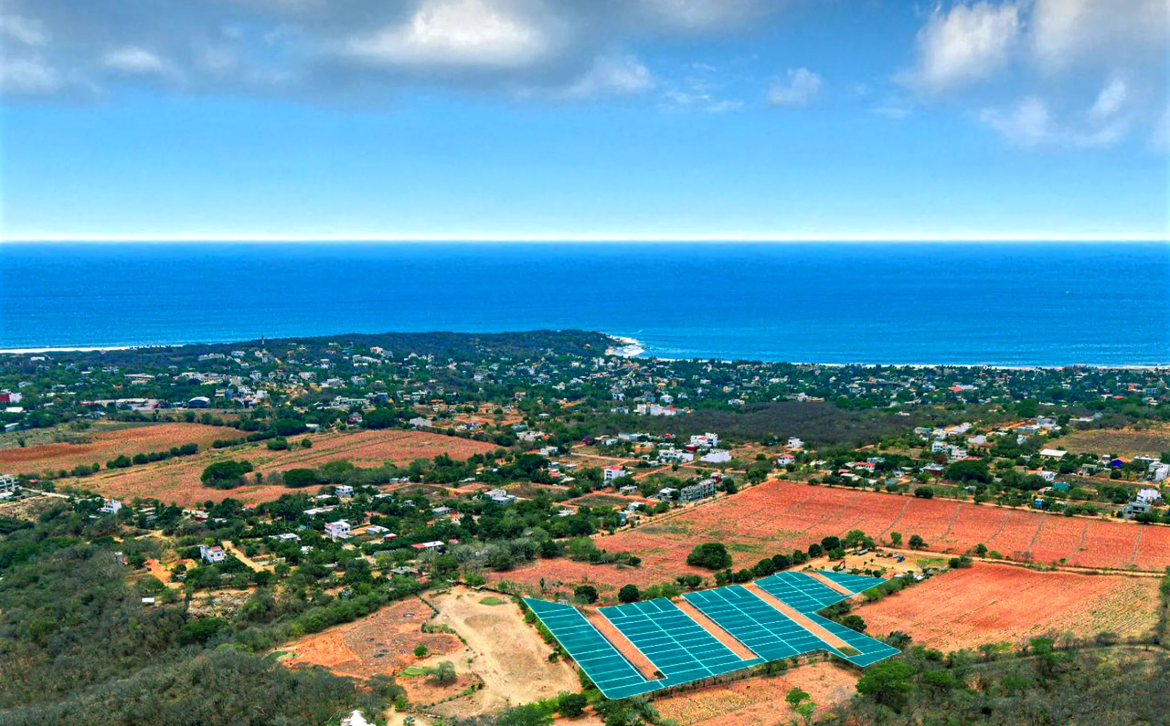 Vista aérea de lotes La concepción Residencial en Puerto Escondido